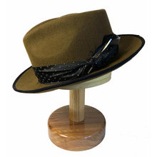 Load image into Gallery viewer, Carlisle Hats Camden Street X Fedora whiskey-colored felt hat with a wide brim and a stylish band, perfect for classic fashion.