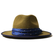Load image into Gallery viewer, Carlisle Hats Camden Street X Fedora Hat in whiskey color, showcasing a stylish felt fedora with a wide brim and classic design.