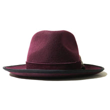 Load image into Gallery viewer, Carlisle Hats Camden Street X Fedora Wine, stylish men's fedora with a wine-colored felt finish and wide brim.
