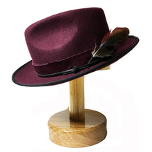 Load image into Gallery viewer, Carlisle Hats Camden Street X Fedora Wine, a stylish felt fedora with a wide brim and elegant design in wine color.