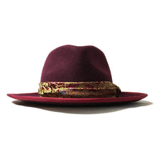 Load image into Gallery viewer, Carlisle Hats Camden Street X Fedora in Wine color, featuring a classic fedora style with a wide brim and stylish ribbon detail.