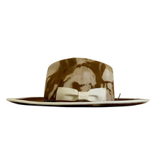 Load image into Gallery viewer, Carlisle Hats Camden Street Marble Dye Chocolate Fedora hat with a stylish brown marble pattern and wide brim, size 56cm.