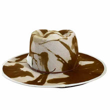 Load image into Gallery viewer, Carlisle Hats Camden Street Marble Dye Chocolate fedora hat with a wide brim and stylish marble dye finish, 56cm size.