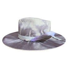Load image into Gallery viewer, Carlisle Hats Camden Street Marble Dye Mauve fedora hat with a wide brim and marble-patterned fabric, 56cm size.