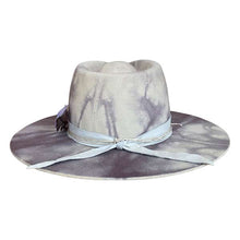 Load image into Gallery viewer, Carlisle Hats Camden Street marble dye mauve fedora with wide brim and classic design, 56cm size, stylish and elegant hat.