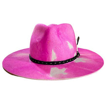 Load image into Gallery viewer, Pink marble dye fedora hat by Carlisle Hats, Camden Street collection, stylish women's accessory with a classic wide brim.