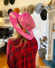 Load image into Gallery viewer, Pink Camden Street Marble Dye Fedora hat by Carlisle Hats, featuring a stylish marble pattern and a classic fedora shape.