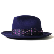 Load image into Gallery viewer, Carlisle Hats Camden 6.5 Blue B fedora made of Merino wool felt with a classic wide brim and stylish design.
