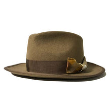 Load image into Gallery viewer, Carlisle Hats Camden 6.5 Tan A fedora made of Merino wool felt, featuring a classic brim and stylish design.