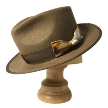 Load image into Gallery viewer, Carlisle Hats Camden 6.5 Tan A fedora made of merino wool felt with a classic brim and stylish band detail.