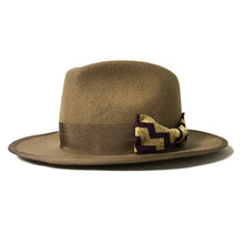 Load image into Gallery viewer, Carlisle Hats Camden 6.5 tan B fedora made of merino wool felt with a wide brim and classic style.