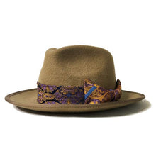 Load image into Gallery viewer, Carlisle Hats Camden 6.5 Tan C fedora made of merino wool felt, featuring a classic wide brim and stylish design.