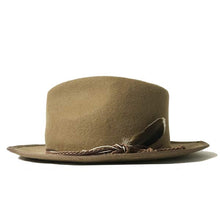 Load image into Gallery viewer, Carlisle Hats Camden 6.5 Tan D fedora made of Merino wool felt, featuring a classic wide brim and stylish design.