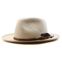 Load image into Gallery viewer, Carlisle Hats Camden Hand Shaped Stone Fedora featuring a classic wide brim and stylish leather band for a timeless look.