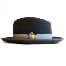 Load image into Gallery viewer, Grey Camden Street Fedora hat by Carlisle Hats, featuring a classic fedora style with a wide brim and stylish band.