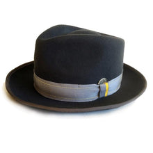 Load image into Gallery viewer, Carlisle Hats Camden Street Fedora in grey, stylish wide-brimmed hat with a classic fedora shape and a textured band detail.