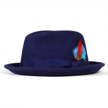 Load image into Gallery viewer, Black Elwood Fedora by Carlisle Hats featuring a classic fedora style with a wide brim and pinched crown.