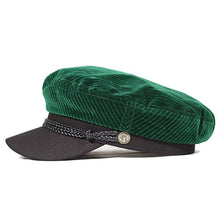 Load image into Gallery viewer, Black Carlisle Hats Skipper Cap made of velour cord, classic fisherman style with a rounded brim and textured fabric.