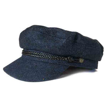 Load image into Gallery viewer, Carlisle Hats wool fleck fisherman cap, Skipper Cap style in small grey with textured wool pattern, classic and stylish headwear.