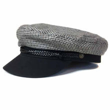 Load image into Gallery viewer, Carlisle Hats Skipper Cap Tweed, small herringbone fisherman's cap with a classic tweed design and rounded brim.