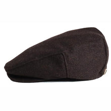 Load image into Gallery viewer, Brown wool mix Ivy cap by Carlisle Hats featuring a classic flat cap design and textured fabric for a stylish, timeless look.