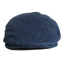 Load image into Gallery viewer, Blue fleck wool blend ivy cap by Carlisle Hats, classic flat cap style with textured fabric and traditional design.