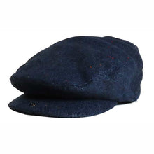 Load image into Gallery viewer, Blue wool blend Ivy Cap by Carlisle Hats with fleck pattern, classic flat cap style, perfect for a stylish, vintage look.