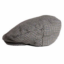 Load image into Gallery viewer, Carlisle Hats Ivy Flat Cap in classic tweed herringbone fabric, stylish and durable men's ivy cap with a timeless design.