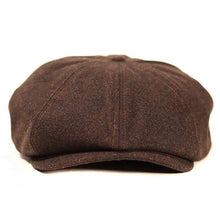 Load image into Gallery viewer, Brown wool mix newsboy cap by Carlisle Hats featuring a classic, rounded style and a comfortable fit.
