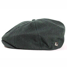 Load image into Gallery viewer, Green wool mix newsboy cap by Carlisle Hats, featuring a classic round crown and short brim, stylishly designed for timeless fashion.