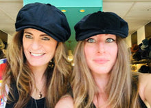Load image into Gallery viewer, Black cotton drill newsboy cap by Carlisle Hats, featuring a classic rounded crown and short brim, tailored for a vintage look.