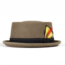 Load image into Gallery viewer, Carlisle Hats Orange Grove Pork Pie in assorted colors, 54cm, featuring a classic black and vibrant orange design.