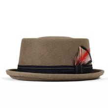 Load image into Gallery viewer, Carlisle Hats Orange Grove Pork Pie hat in assorted colors, 54cm, featuring a classic design with a black band and orange accents.
