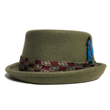 Load image into Gallery viewer, Carlisle Hats Pork Pie Fawn A, beige wool fedora with a narrow brim and classic style, shown on a neutral background.