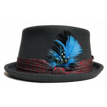 Load image into Gallery viewer, Grey Carlisle Hats Pork Pie, classic fedora-style hat with a wide brim and structured crown, shown on a plain background.