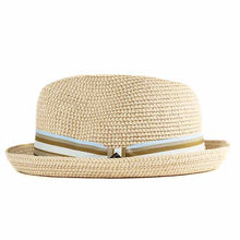 Load image into Gallery viewer, Carlisle Hats Mr Gray Natural fedora with a wide brim and classic style, crafted from natural-colored felt fabric.