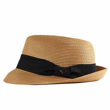 Load image into Gallery viewer, Tan Frankie Fedora hat by Carlisle Hats featuring a classic fedora style with a wide brim and ribbon band.