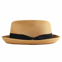 Load image into Gallery viewer, Tan Frankie Fedora by Carlisle Hats featuring a classic fedora style with a wide brim and pinched crown.