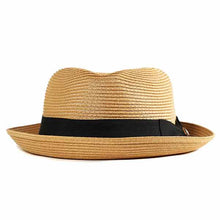 Load image into Gallery viewer, Tan Frankie Fedora by Carlisle Hats featuring a classic fedora style with a wide brim and stylish band detail.
